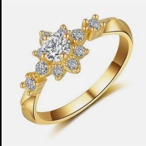 14K Gold Plated AAA Zircon Ring